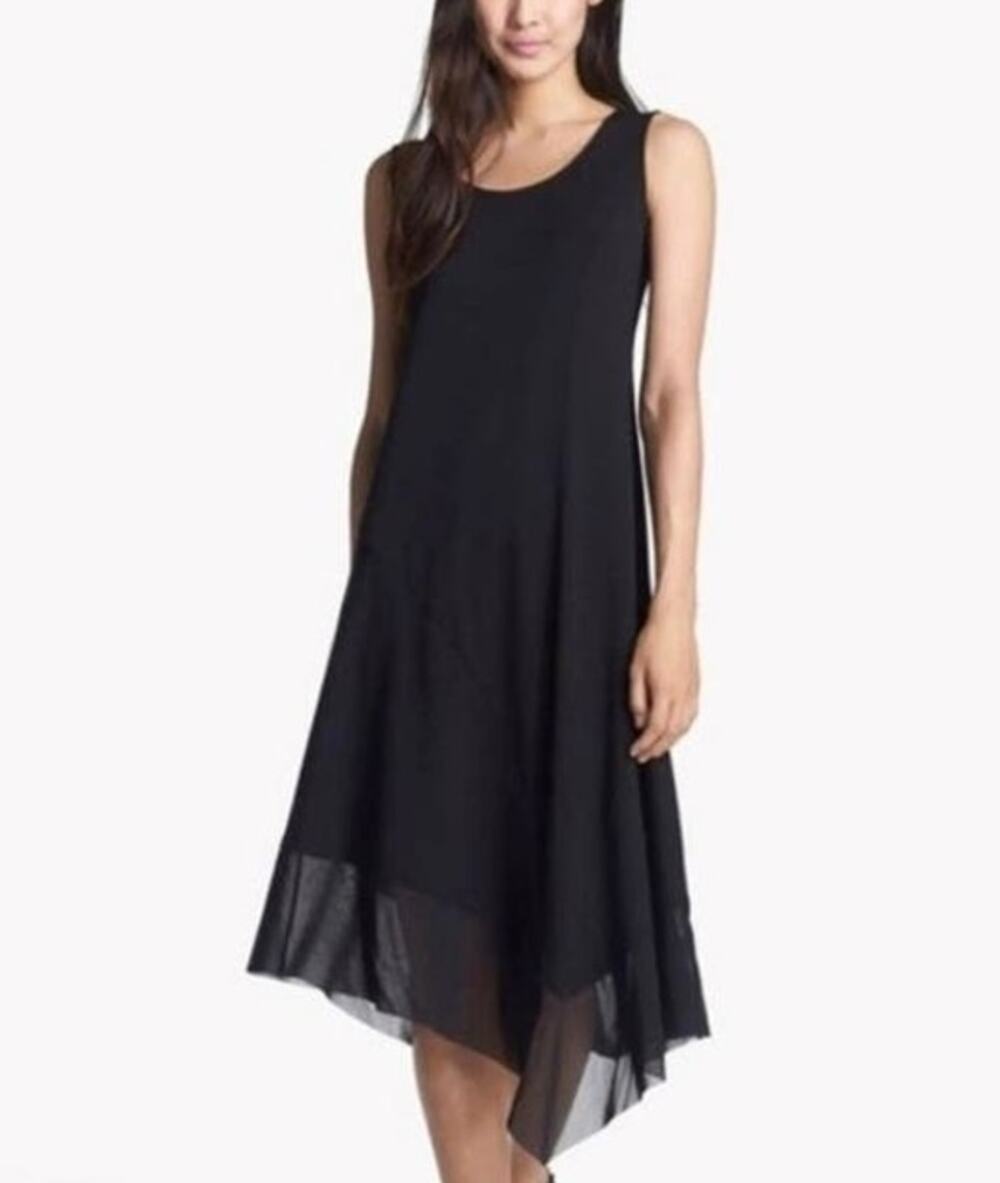 Eileen Fisher Black Midi Dress Size XS